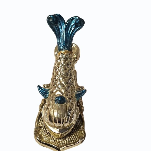 Vintage Metal Koi Fish Clip Memo Holder/Wall Hanging Decorative Desk Accessory - Picture 6 of 11